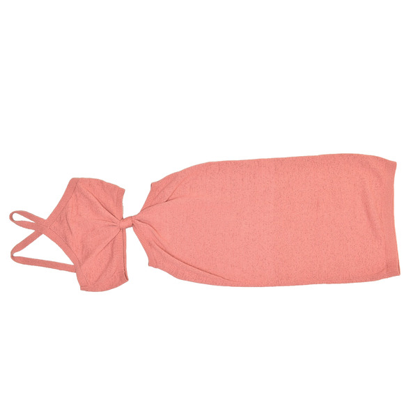 EXPRESS Women's Pink Knit Cutout Bodycon Dress Size L W/ Bow Accent - Picture 1 of 8